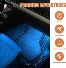 RGB Neon LED Strip Light, 24 LEDs 12V Under Dash Ambient Atmos Color: Ice Blue
