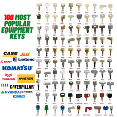 100 Construction Equipment Master Key Set For Cat Volvo JCB Case JD Kubota Bobca