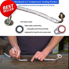 195PCS A/C Seal Kit, O-Ring Assortment, AC Gasket Seal, R134A Refrigerant