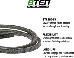 8TEN Belt with Kevlar for Scag Tiger Cat Cub Cheetah 482137 483241 Husqvarna