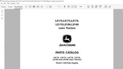 John Deere LX172 LX173 LX176 LX178 LX186 LX188 Technical Op. Parts Manual USB