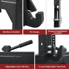 3 Point Quick Hitch 3-Pt Attachments W/ 2″ Receiver Hitch Adapter for Cat 1 & 2