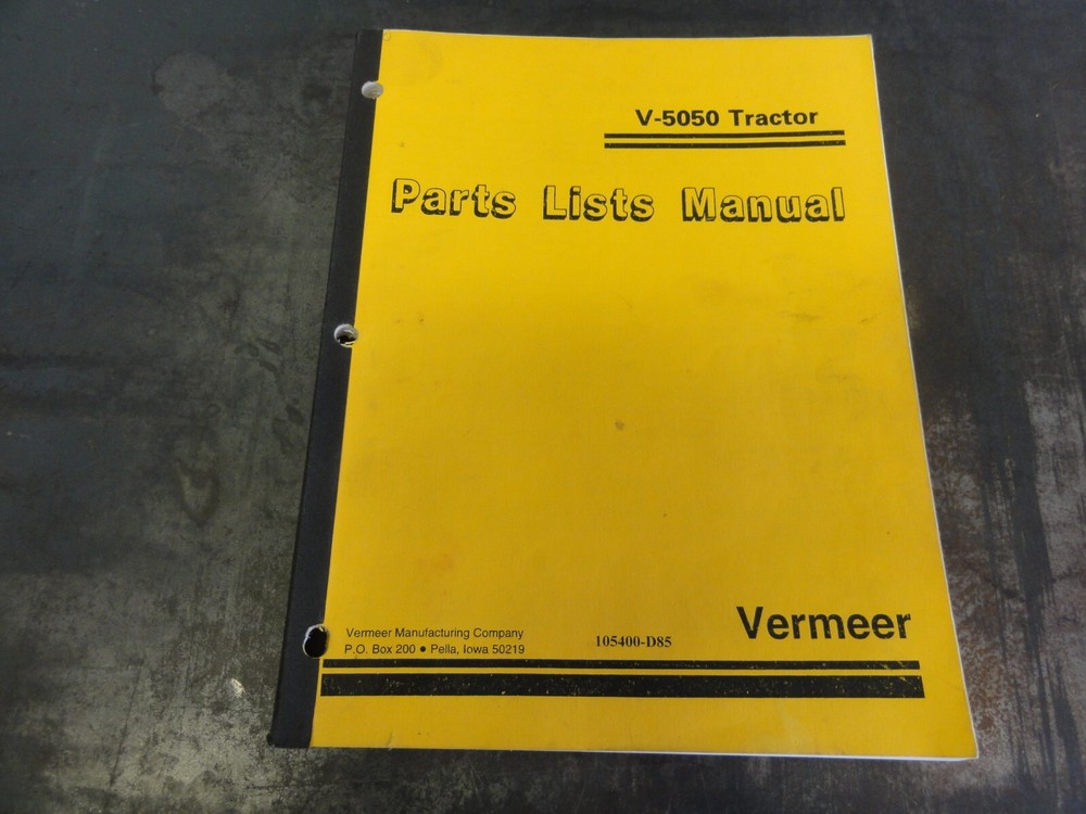 Vermeer V-5050 Tractor Parts List Manual 105400-D85
