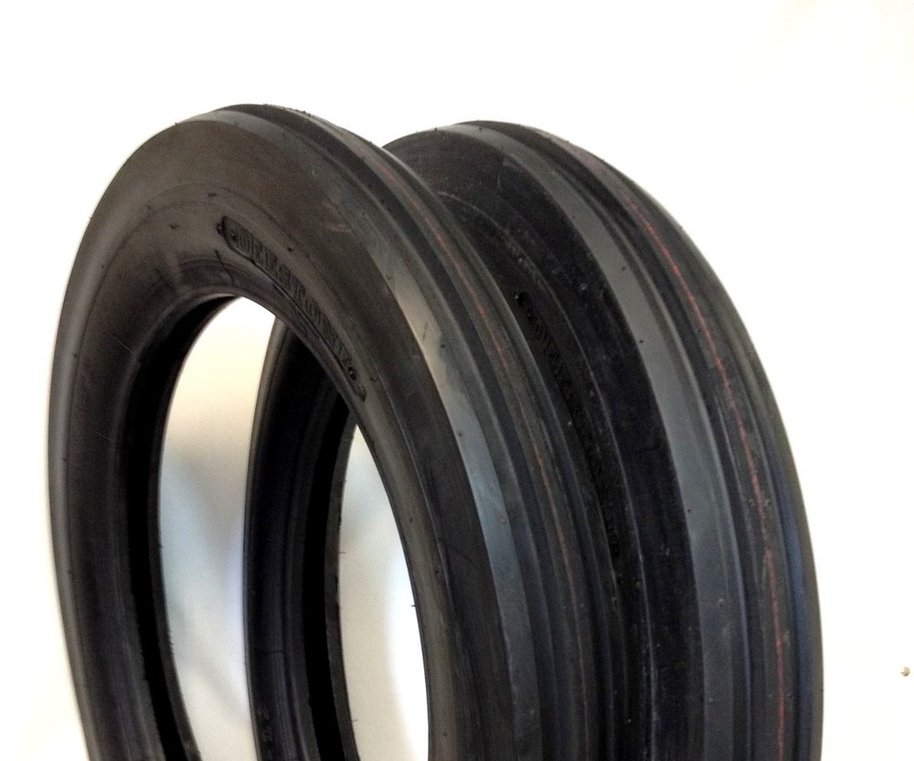 Set of Two 4.00-19 Three Rib FORD 2N 9N Tractor Tires & Tubes 4 PR HD 400-19