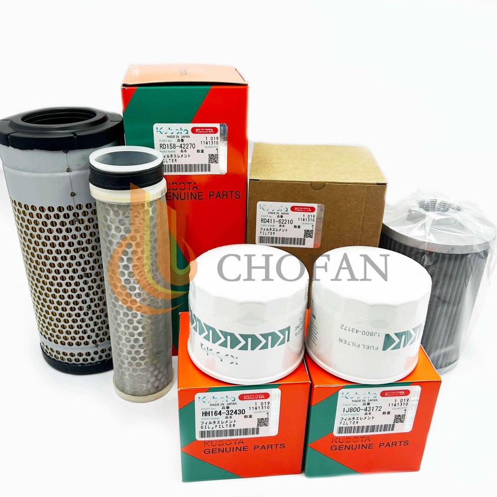Maintenance Filter Kit RD411-62210 HH164-32430 For Kubota KX040-4 Mini Excavator