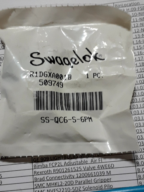 SWAGELOK SSQC6S6PM KIT-New In Box
