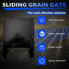 9X9″ Black Sliding Grain Gate For Feed Bin & Truck Unloading Manual Flow Control