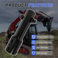 2″ Male Round to 2″ Female Hex Auger Drive Adapter for Post Hole Digger 11.1″