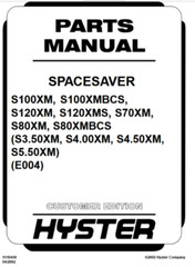 Hyster S3.50XM S4.00XM S4.50XM S5.50XM E004 Forklift Parts Catalog Manual PDF