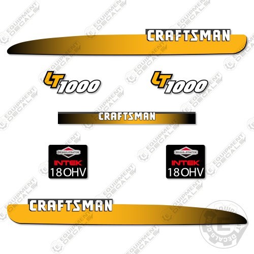 Fits Craftsman LT1000 Decal Kit Mower (YELLOW) 7 YEAR OUTDOOR 3M VINYL!