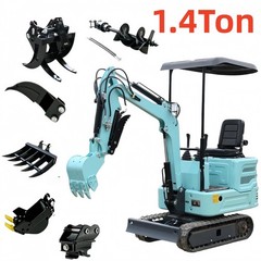 1.4ton Mini Excavator 13.5HP Small Digger Tracked Crawler US Stock with 6 Attach