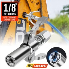 (2 Pack) Double Handle Lock Plier Oil Nozzle High Pressure Grease Gun Coupler