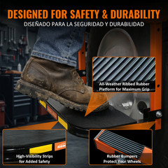 Heavy Duty Folding Tire Step Wheel Platform Adjustable for Truck SUV 350lbs Max