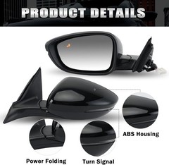 Left Driver Side Mirror Compatible With Honda Accord 2018-2022 with Turn Signal
