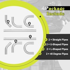 Exhaust Pipe Kit 2.5 Inches Mild Steel DIY Custom Exhaust Kit