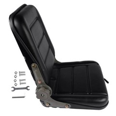 Universal Adjustable Backrest Forklift Excavator Lawn Mower Tractor Seat Black