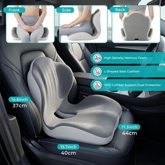 Serdyes Seat Cushion Lumbar Support Pillow For Truck Driver Memory Foam Chair