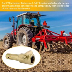 Upgraded PTO Extender Adapter for Tractor, 1-3/8″ & 6 Spline Female & Male 70HP