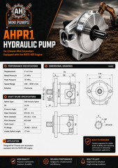 AHPR1 Hydraulic Pump for Chinese Mini Excavator RATO 420 Engine 9 Spline BSPP