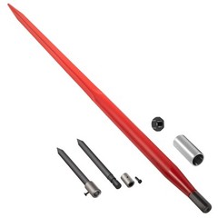 VEVOR Hay Bale Spear 49″ 3000 lbs Spike Fork 45#Steel W/2 Stabilizers & Sleeves