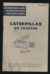 CAT Caterpillar D9 Tractor Crawler Dozer Operation Maintenance Manual 66A series