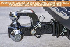 1802279 Tri-Ball Truck Hitch With Hook, Solid Shank for 2…