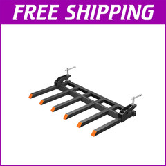 🚩Heavy Duty Clamp on Debris Forks to 58″ Bucket 4000 lbs Pallet Forks Buckets
