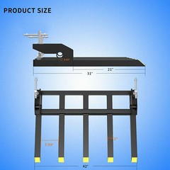 42″ Clamp on Heavy Duty Debris Fork for Tractor Skid Steer BucketsTrash Forks US