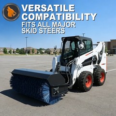 Wolverine 72″ 25° Angle Broom Sweeper Hydraulic Skid Steer Loader Attachment