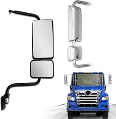 Chrome Door Mirror Fit for 2011+ Hino 238 258 268 338 Semi Trucks Left Driver Si