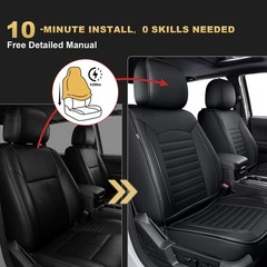 For Toyota Tacoma 2005-2023 Double Row Cab Truck Seat Covers Artificial Leather