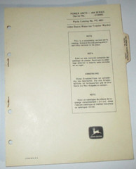 John Deere 404 Series Power Unit Engine Parts Catalog 10/67 (up to s/n 214999)