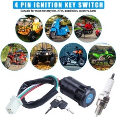 4 Pin Ignition Key Switch 4 Wire for 50cc 70cc 90cc 110cc 125cc Quad ATV Dirt…