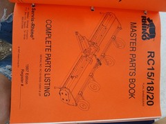 Rhino Parts Catalog Operator Manuals Binder GR60, GR72, GR84, SR166, RC12, E-60