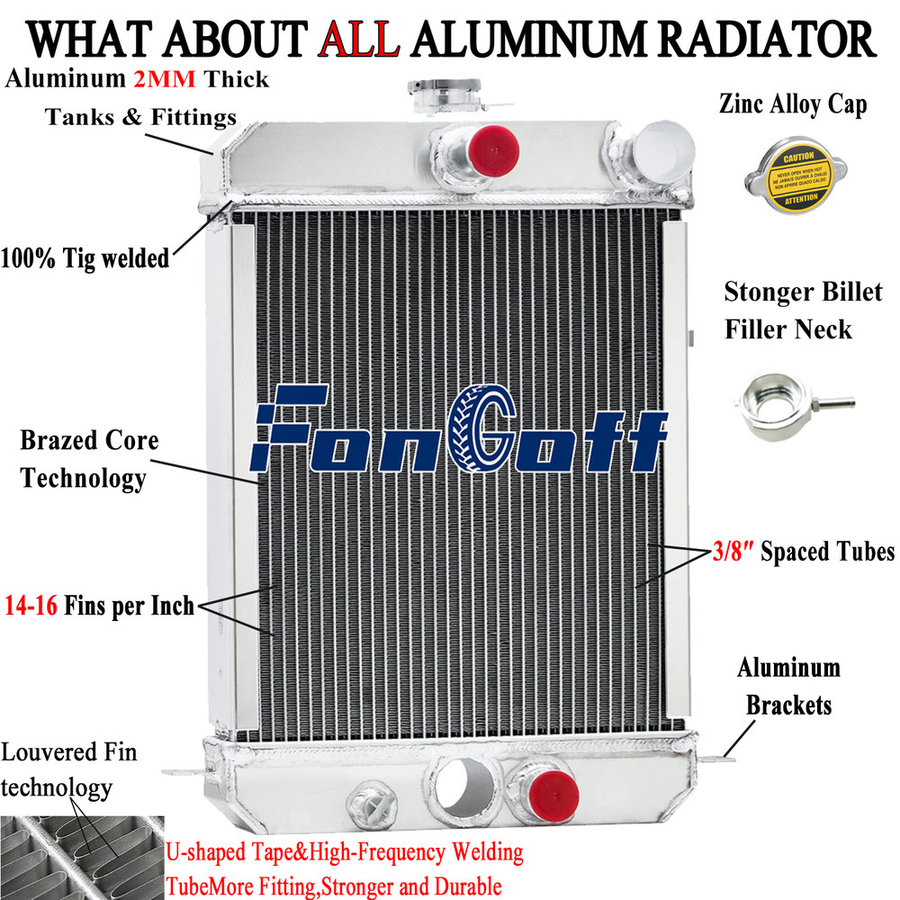 4 Row Aluminum Radiator for David Brown 780 885 885N #K922737,K922739 Fongoff