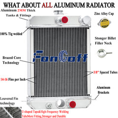 4 Row Aluminum Radiator for David Brown 780 885 885N #K922737,K922739 Fongoff