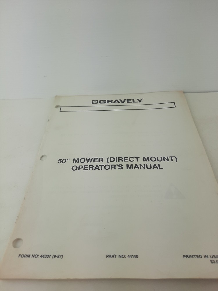 Gravely 50″ Mower Direct Mount Mower Operator’s Manual