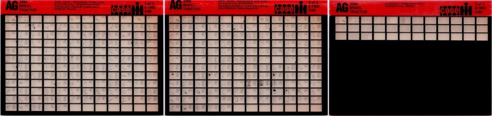 JI Case / Case IH 3294 Tractor Parts Catalog Microfiche Manual 8-1992