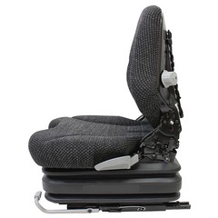 Grammer Low Back Seat for Skid Steers & Forklifts, Black Fabric Fits John Deere