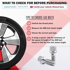 Wheel Accessories Parts 24 Pcs M14 X 1.5 14 X 1.5 Acorn Seat Lug Bolt 17Mm Hex
