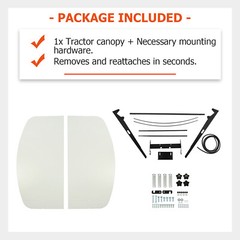 Tuff Top Tractor & Mower Canopy 48″ X 52″ For 2″ x 2″ or 2″ x 3″ ROPS -White