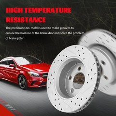 Front Rear Brake Disc Rotors & Ceramic Brake Pads Kit Fit Cherokee 2014-2023