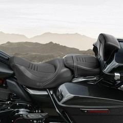 LowProfile Leather Pillion Backrest Pad For Touring 14-23 RK SG RG Blk/Org