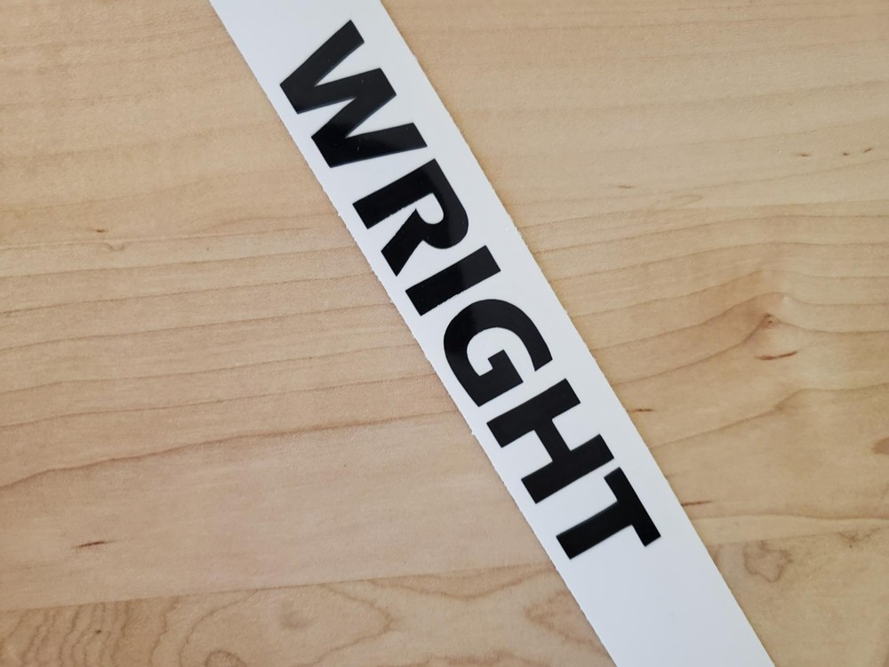 WRIGHT last name decal sticker vinyl (2) PAIR Gloss BLACK 24″ FAST USA