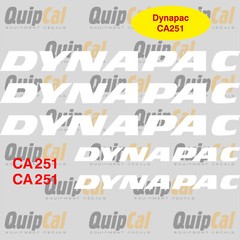 Dynapac CA250 or CA251 Decal Set. Decals for Dynapac & Dynapac Atlas Copco
