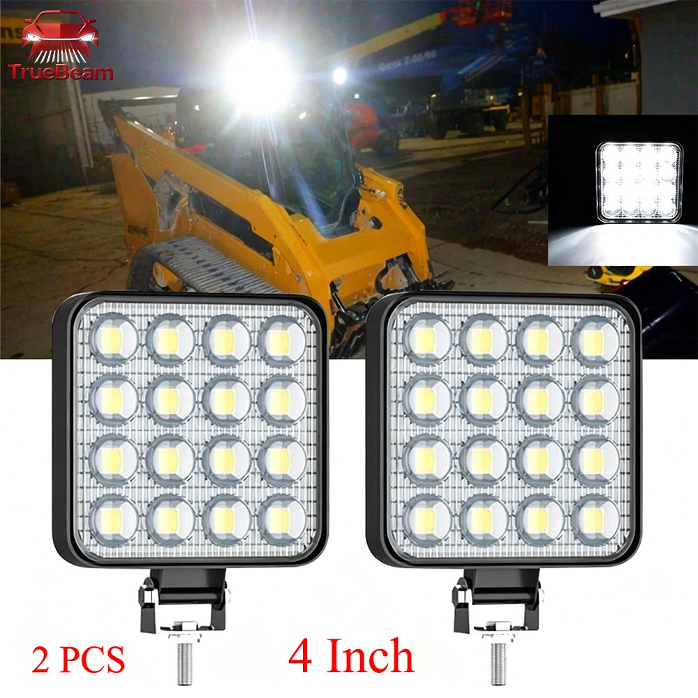 2PCS 4″ Square LED WORK LIGHT fit CAT Skid Steer 289D3 277D 289D 226D 249D 297D2