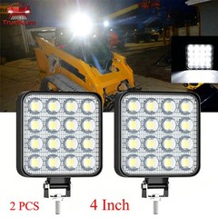2PCS 4″ Square LED WORK LIGHT fit CAT Skid Steer 289D3 277D 289D 226D 249D 297D2