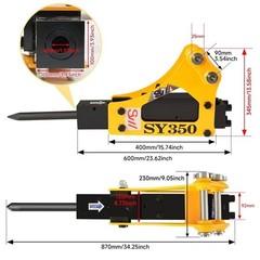 Hydraulic Breaker for Mini Excavator 0.8-1.5 Ton Hammer Attachment USA Shipping
