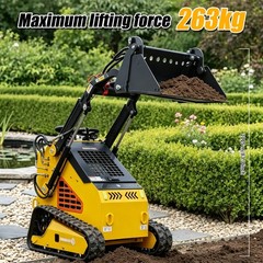 Mini Skid Steer Loader 24HP 4-in-1 Bucket 3-Stage Pump Hydraulic System Upgraded