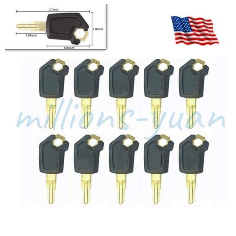 (10) Heavy Equipment Key Set Ignition Keys for CAT Caterpillar New Style 5P8500